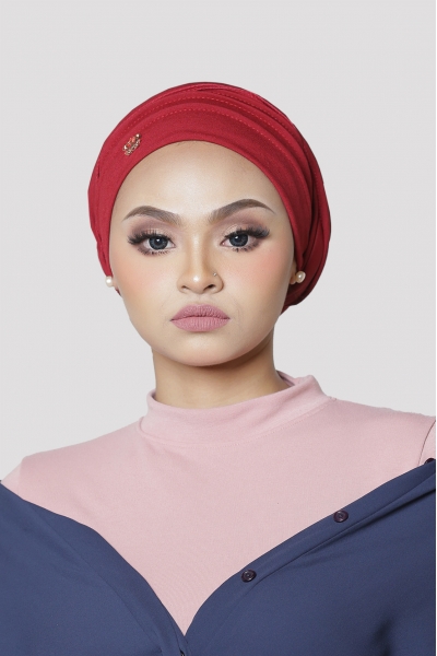 MARILYN INSTANT TURBAN COTTON - MEROON